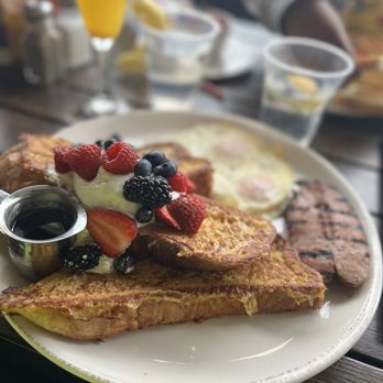 Monica's Livermore - Berry French toast w/ chicken apple sausage - Breakfast & Brunch Near Me - Livermore, California Monica's Livermore - Berry French toast w/ chicken apple sausage - Breakfast & Brunch Near Me - Livermore, California