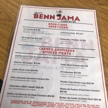 Jama Benn Jama - Menú - Cuban Near Me - Hialeah Gardens, Florida