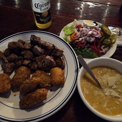 Victory Steakhouse - Steak, jalapeño poppers, salad, and soup