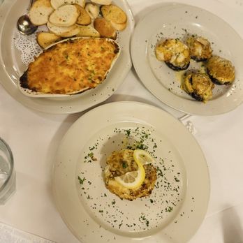 Angie's Seafood - Appetizers: crab dip, crab cake and crab stuffed mushroom caps - Seafood Near Me - Baltimore, Maryland Angie's Seafood - Appetizers: crab dip, crab cake and crab stuffed mushroom caps - Seafood Near Me - Baltimore, Maryland