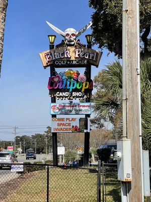 Photo of Black Pearl Mini Golf - Little River, SC, US. Welcome sign