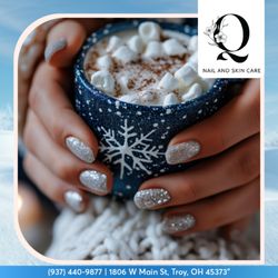 Q Nail Tanning & Skincare - Sparkle through the winter with these shimmering silver snowflake nails. A fresh and magical start to 2026. Book your New Year set!