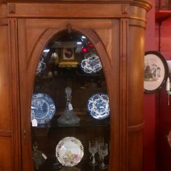 Greensboro Antique Mall - Look at the detail in this cabinet! Perfect for displaying your precious pieces. Don't overcrowd it though!