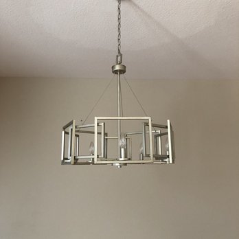 Lambright Electric - Dining room. We tried hanging ourselves but there was a wooden beam in the ceiling that we could not get through. Philip did a great job. - Electricians Near Me - Allen, Texas