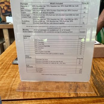 Honoka'a Chocolate - Menu - Chocolatiers & Shops Near Me - Honokaa, Hawaii