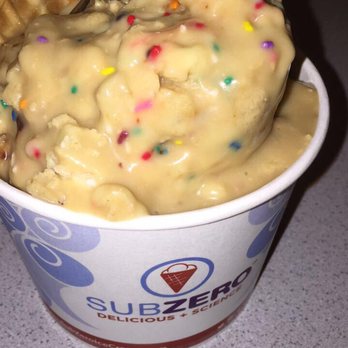 Sub Zero Nitrogen Ice Cream - 2nd best Sensation, Birthday Cake Capacitor with yogurt as cream. Very tasty, but very very very sweet - Desserts Near Me - Indianapolis, Indiana