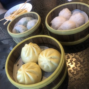 Dragon Beaux - Pea Shoot Dumpling, Classic Shrimp Dumpling, Chicken Mushroom Sesame Bao - Dim Sum Near Me - San Francisco, California