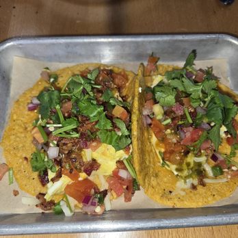 Milpa  - Two breakfast tacos with eggs and la Mexicana - Breakfast & Brunch Near Me - Las Vegas, Nevada