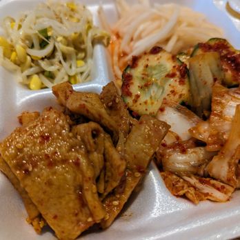 E Tae Won Express - Banchan. Takeout, after it had been sitting in the car for two hours. - Korean Near Me - Fayetteville, North Carolina E Tae Won Express - Banchan. Takeout, after it had been sitting in the car for two hours. - Korean Near Me - Fayetteville, North Carolina