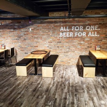 Abe Erb - Ayr - a brick wall with a sign that reads all for one beer for all - Brewpubs Near Me - Ayr, Ontario Abe Erb - Ayr - a brick wall with a sign that reads all for one beer for all - Brewpubs Near Me - Ayr, Ontario