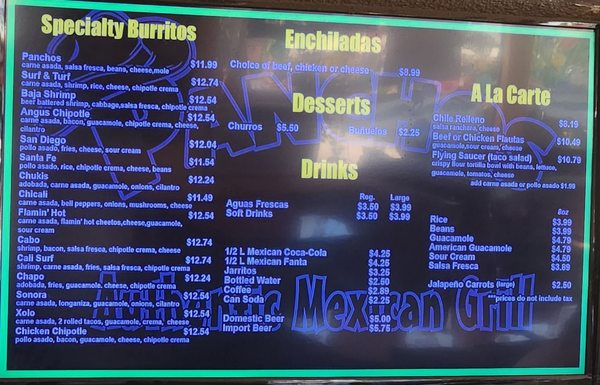 Menu photo 2 Panchos Mexican Grill El Cajon, CA Menu photo 2 Panchos Mexican Grill El Cajon, CA