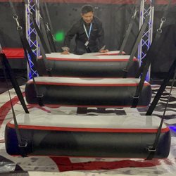 Xtreme Ninja Challenge - This looks easy but it's a lot harder than it looks. And they tell you to do it on your knees if you do it standing up they'll kick you out!