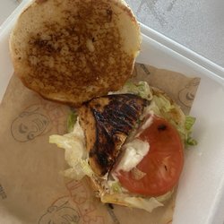 Stuff'ns Cafe - This was what I got when I ordered a to go chicken sandwich. They literally stole half the meat... never again. I'm done eating here
