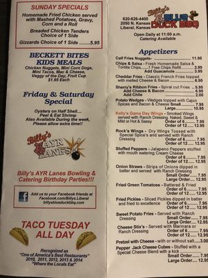 Menu photo 4 Billy's Blue Duck BBQ Liberal, KS Menu photo 4 Billy's Blue Duck BBQ Liberal, KS