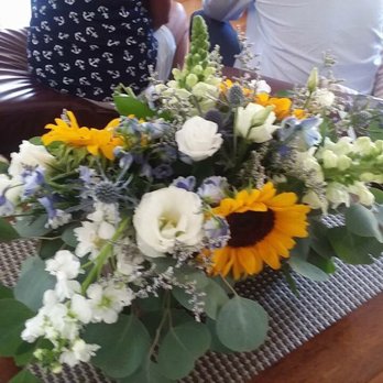 Flowers By Melinda - And 2 larger arrangements, I asked for something similar to their "Southern Belle" but with Sunflowers and blue accents. Fabulous! - Florists Near Me - Lavallette, New Jersey Flowers By Melinda - And 2 larger arrangements, I asked for something similar to their "Southern Belle" but with Sunflowers and blue accents. Fabulous! - Florists Near Me - Lavallette, New Jersey
