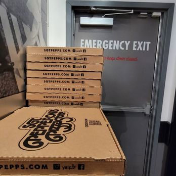 Sgt. Pepperoni's Pizza Store - Partially blocked emergency exit. - Pizza Near Me - Newport Beach, California