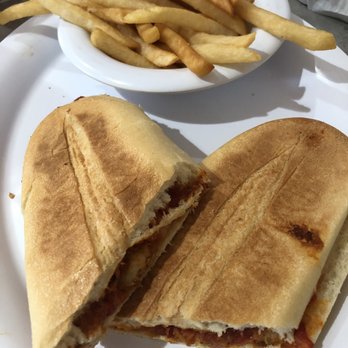 Commercial Point Cafe - Chicken Parmesan panini with fries - American Near Me - Fort Lauderdale, Florida