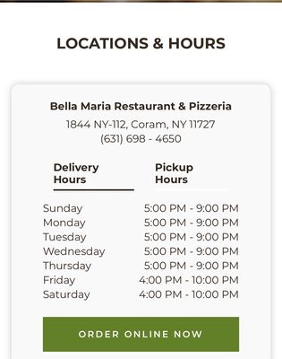 Menu photo 2 Bella Maria Restaurant & Pizzeria Coram, NY Menu photo 2 Bella Maria Restaurant & Pizzeria Coram, NY