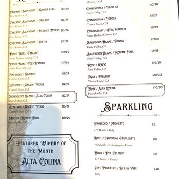 Union & Vine - Wine Menu - New American Near Me - Atascadero, California Union & Vine - Wine Menu - New American Near Me - Atascadero, California