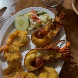 Fried shrimp and lobster Fried shrimp and lobster
