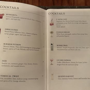 Burma Superstar - Drink menu - Burmese Near Me - Oakland, California