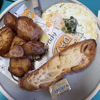 Sunny Side Breakfast - 2 egg breakfast with potatoes and ciabatta (delish) - Breakfast & Brunch Near Me - Sacramento, California Sunny Side Breakfast - 2 egg breakfast with potatoes and ciabatta (delish) - Breakfast & Brunch Near Me - Sacramento, California