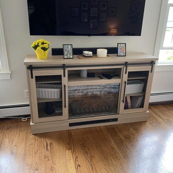Mac Electric - Adding a 20amp circut to a TV stand with built in fire place! Our customer is happy and staying warm! - Electricians Near Me - Merrimack, New Hampshire Mac Electric - Adding a 20amp circut to a TV stand with built in fire place! Our customer is happy and staying warm! - Electricians Near Me - Merrimack, New Hampshire