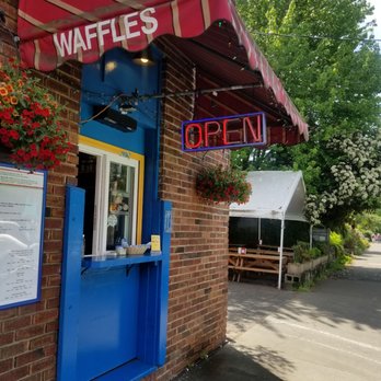 The Waffle Window - Ordering stand. Outdoor seating to the right of the stand. - Breakfast & Brunch Near Me - Portland, Oregon The Waffle Window - Ordering stand. Outdoor seating to the right of the stand. - Breakfast & Brunch Near Me - Portland, Oregon