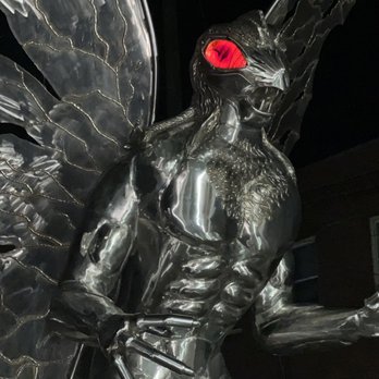 Mothman Statue - The Mothman at night - Landmarks & Historical Buildings Near Me - Point Pleasant, West Virginia