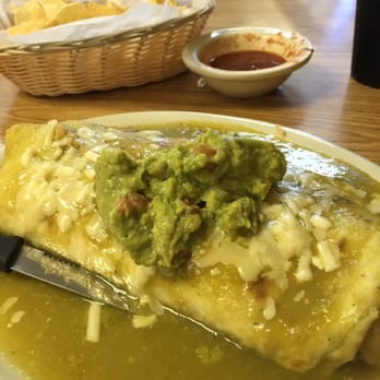 La Morenita - Burrito w/ salsa verde and guacamole added. Photo doesn't do its size justice - Mexican Near Me - Merced, California
