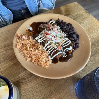 Cocina Hermanas - Chicken enchiladas done in red mole - Mexican Near Me - Danville, California Cocina Hermanas - Chicken enchiladas done in red mole - Mexican Near Me - Danville, California
