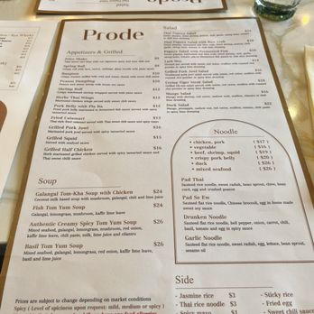 Prode - Menu - Thai Near Me - Little Neck, New York