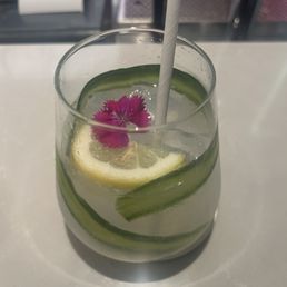 A cucumber gin drink A cucumber gin drink