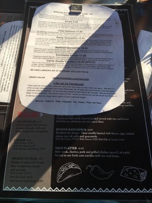 Menu photo 2 Tequila Revolución Fairfield, CT