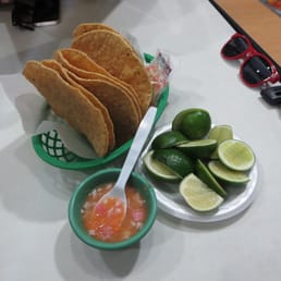 Complimentary corn tortillas, lime, and spicy salsa. Complimentary corn tortillas, lime, and spicy salsa.