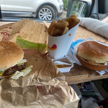Burger King - Whopper with cheese, med onion rings and Bk Big Fish - Burgers Near Me - Palatka, Florida