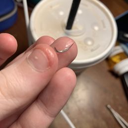 At home, where I almost swallowed the piece of metal