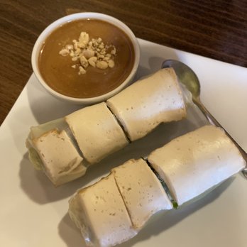 AZ Pho & Grill - A6. Tofu Spring Rolls: vermicelli, fried tofu (unbreaded), lettuce, mint, cilantro, & a side of peanut sauce - Vietnamese Near Me - Gilbert, Arizona