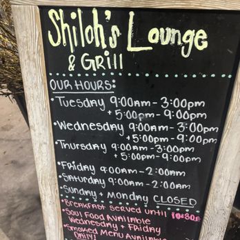 Shilohs Lounge & Grill - Menu and they walk-through it's nice. - Hookah Bars Near Me - Owensboro, Kentucky Shilohs Lounge & Grill - Menu and they walk-through it's nice. - Hookah Bars Near Me - Owensboro, Kentucky