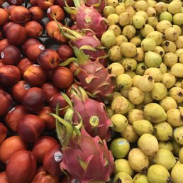 Plums, dragon fruit and guava Plums, dragon fruit and guava