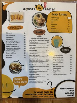 Menu photo 2 Monsta Ramen San Diego, CA Menu photo 2 Monsta Ramen San Diego, CA