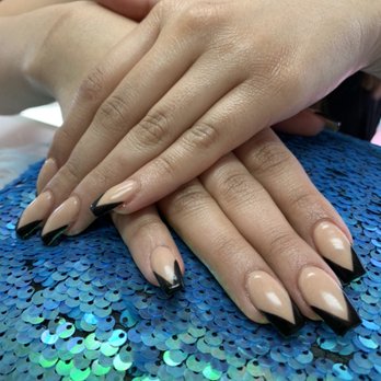 Fancy Nail Spa - Black V-Tip Nail Set !! - Nail Salons Near Me - El Paso, Texas Fancy Nail Spa - Black V-Tip Nail Set !! - Nail Salons Near Me - El Paso, Texas