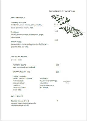 Menu photo 3 The Garden Strathcona Vancouver, BC Menu photo 3 The Garden Strathcona Vancouver, BC
