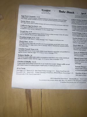 Menu photo 1 Bake Shack Dania Beach, FL