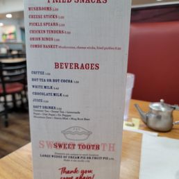 appetizers sides beverages and their dessert items