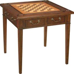 Severed Ties Antiques - CHERRY WOOD GAME TABLE FOUR DRAWERS 895