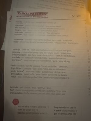 Menu photo 1 Laundry Steamboat Springs, CO