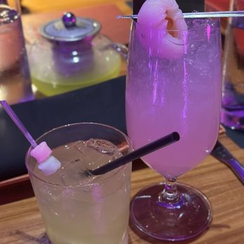 Morimoto - Left: Emerald Dragon Right: Coconut Fizz - Japanese Near Me - Las Vegas, Nevada Morimoto - Left: Emerald Dragon Right: Coconut Fizz - Japanese Near Me - Las Vegas, Nevada