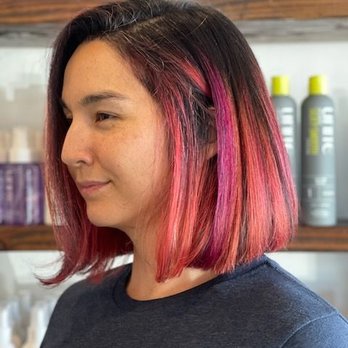 D Salon - Work and photo by Andrea - Pink and peach balayage - Hair Salons Near Me - Riverside, California