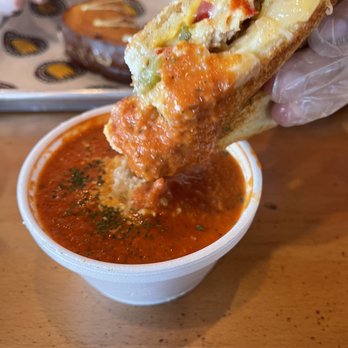 Twisted Grilled Cheese - Tomato Basil Soup and Halal Philly Grilled Chicken - Sandwiches Near Me - Katy, Texas